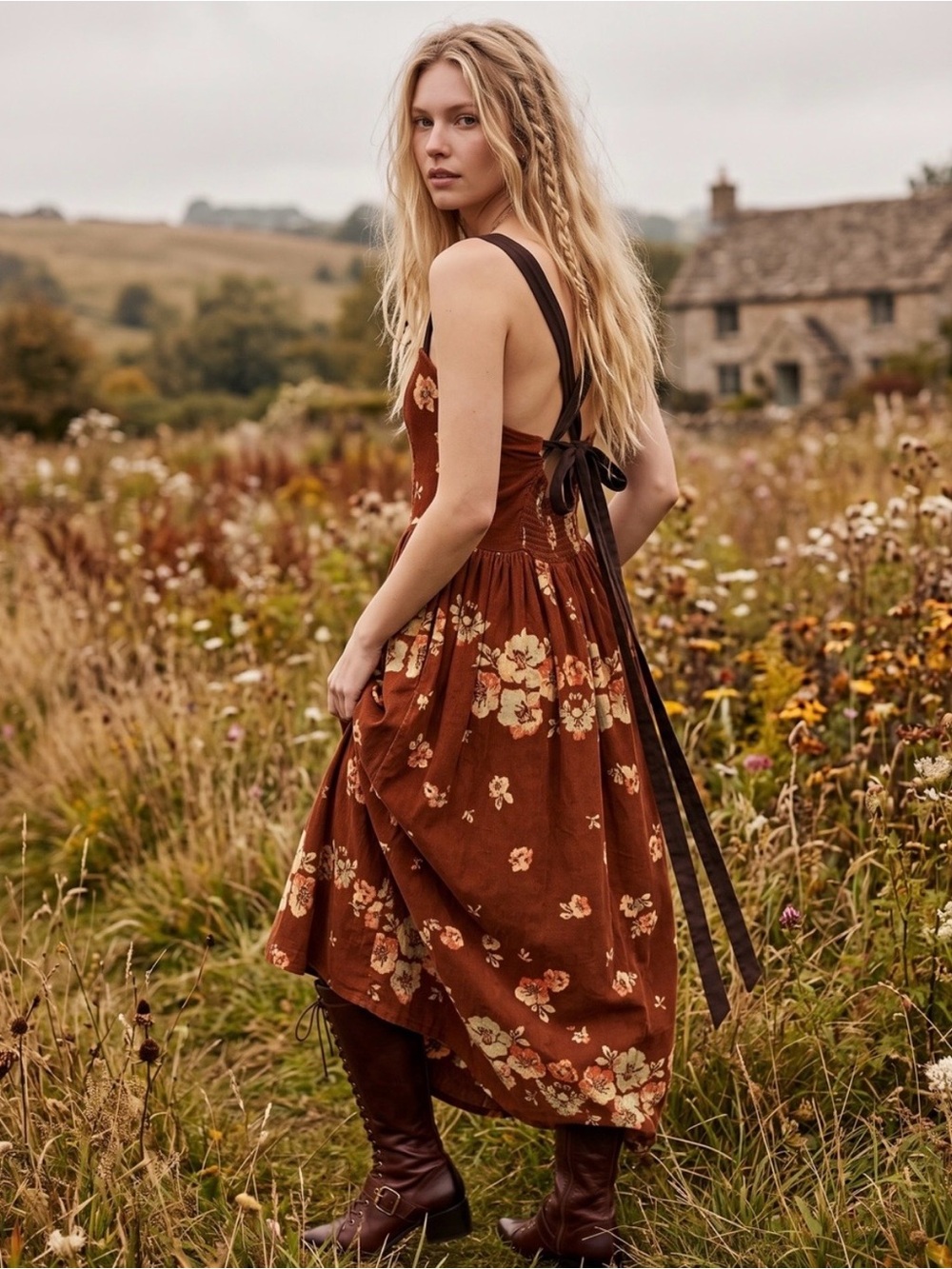 Free People Until Dawn Midi Dress Size Large - Picture 3 of 15